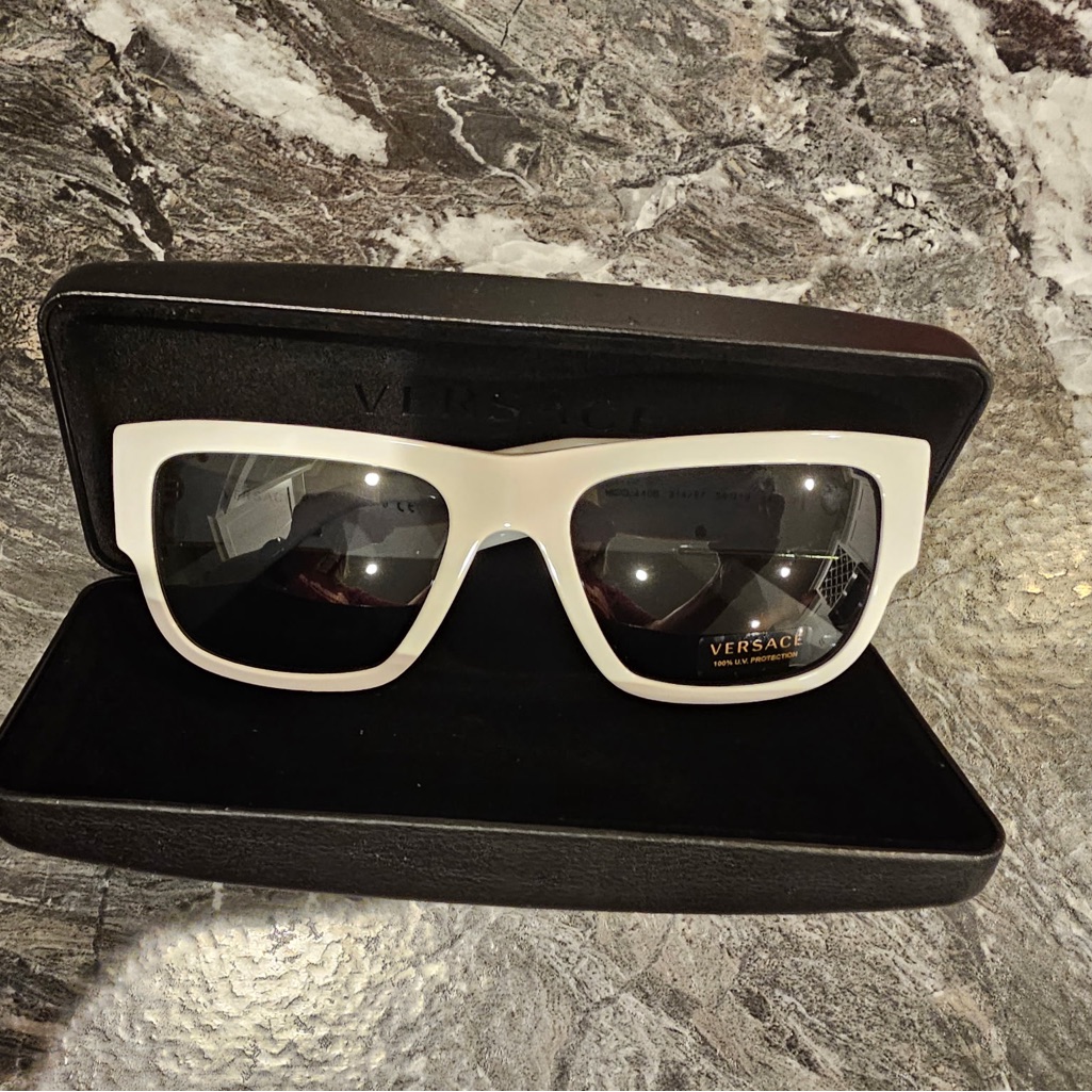 Versace Black And White Sunglasses
